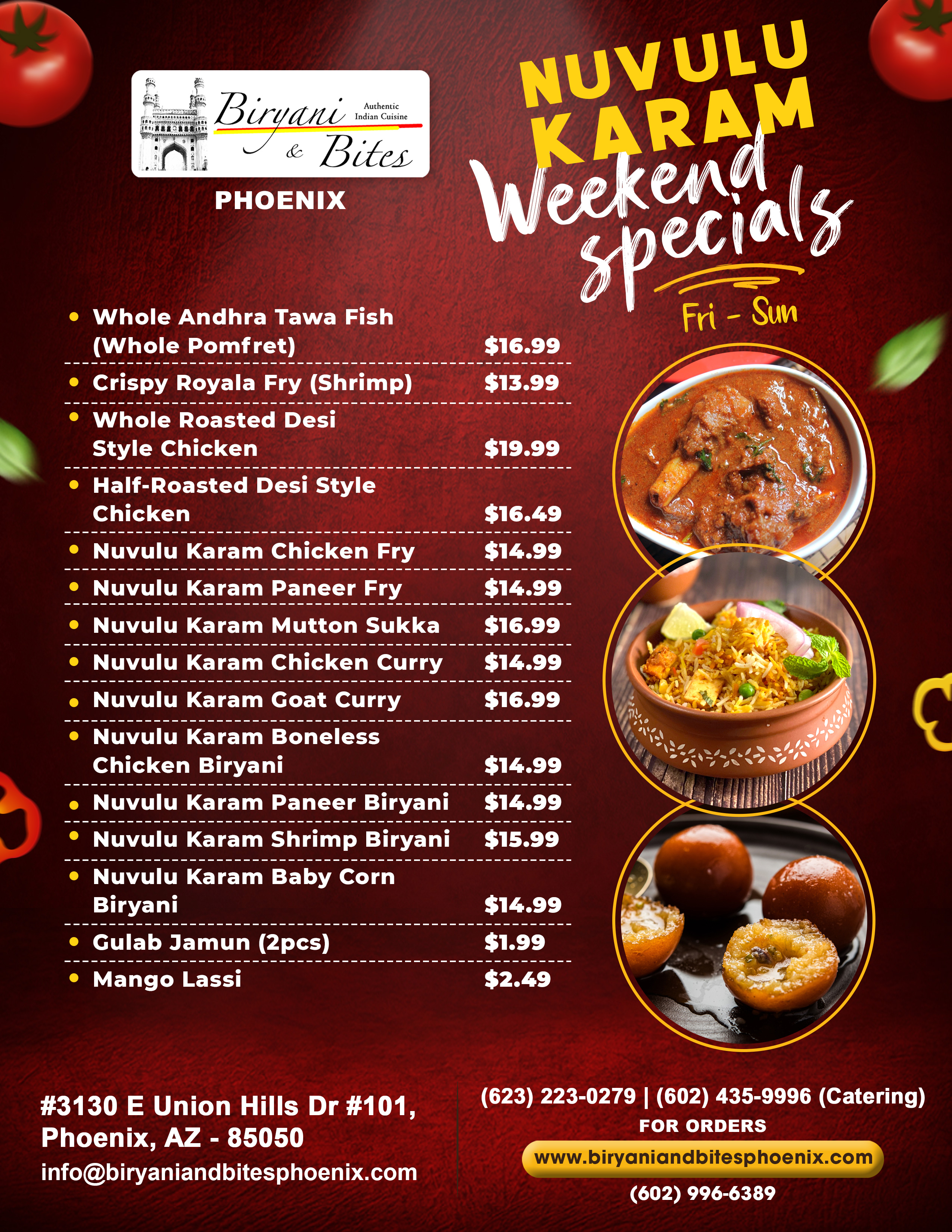 Nuvulu Karam Weekend Specials