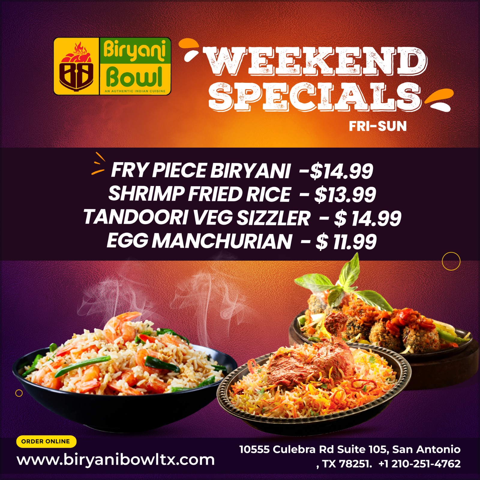 WEEKEND SPECIALS