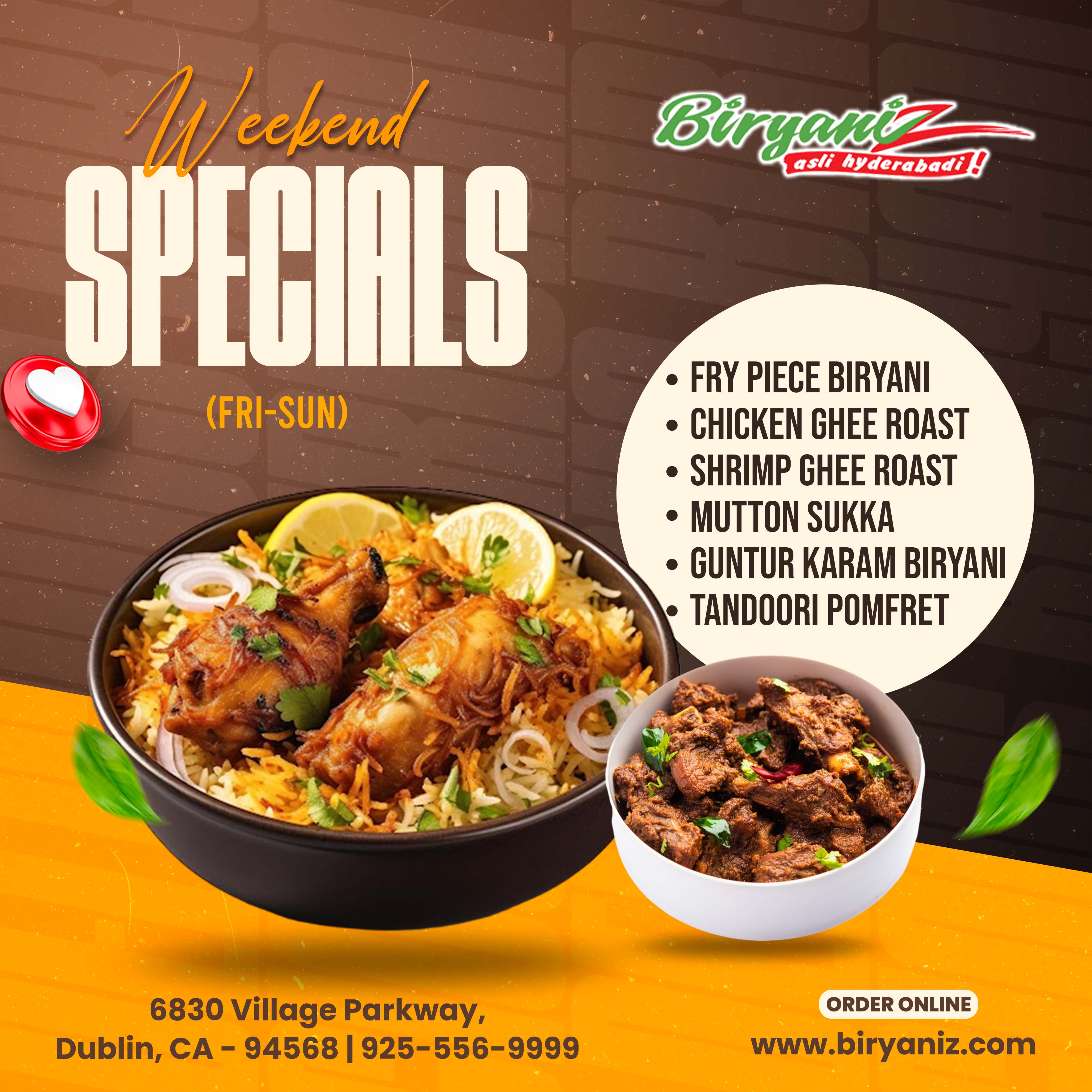 Weekend Specials (Fri-Sun)