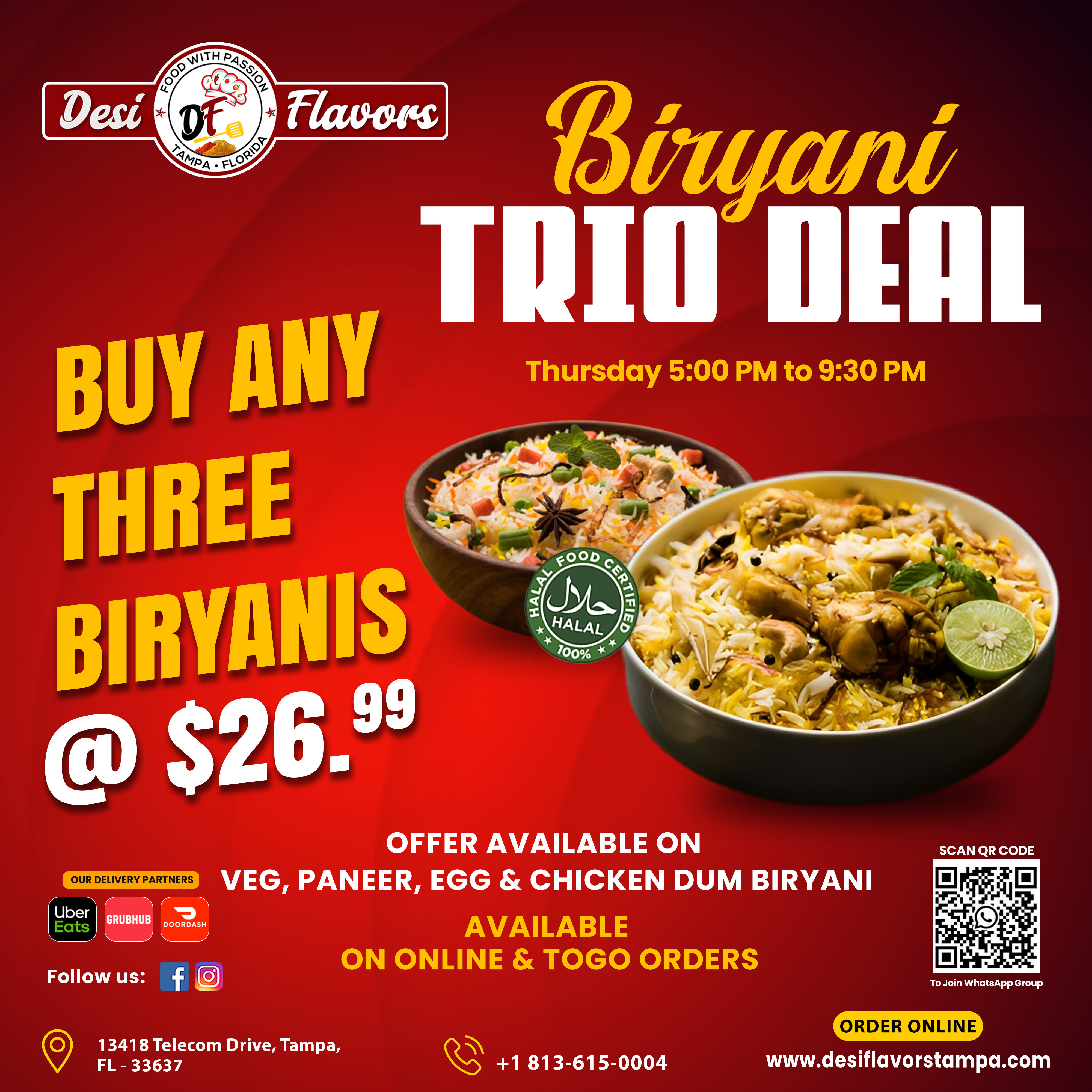 Thursday Biryani Trio Deal