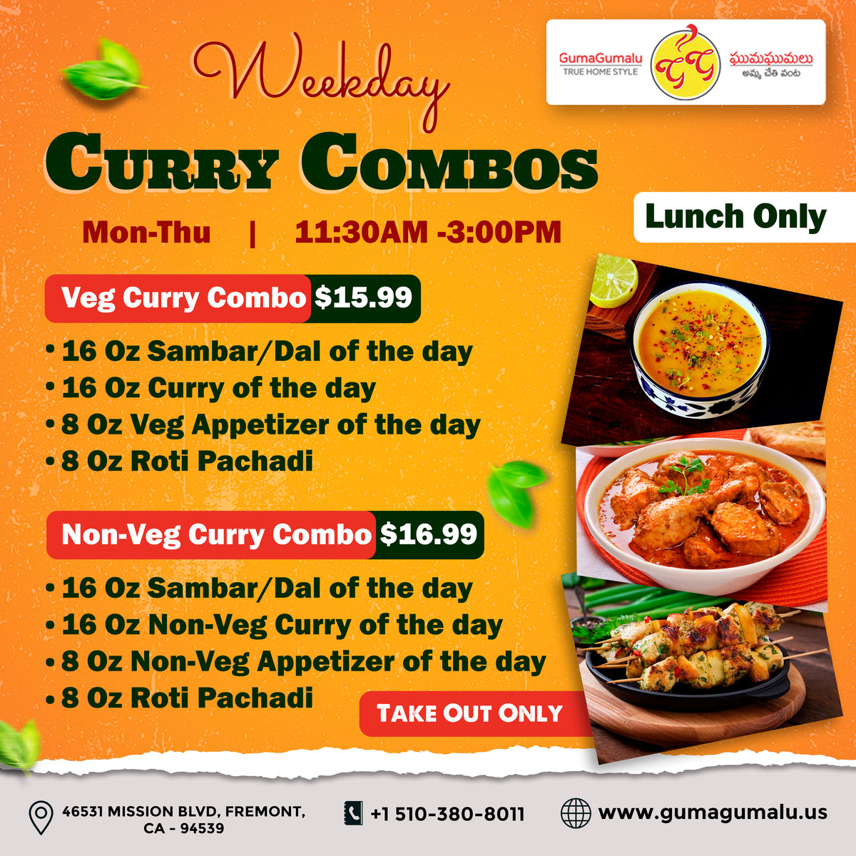 Weekday Curry Combos