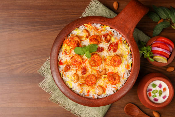 Goat and Seafood Biryanis