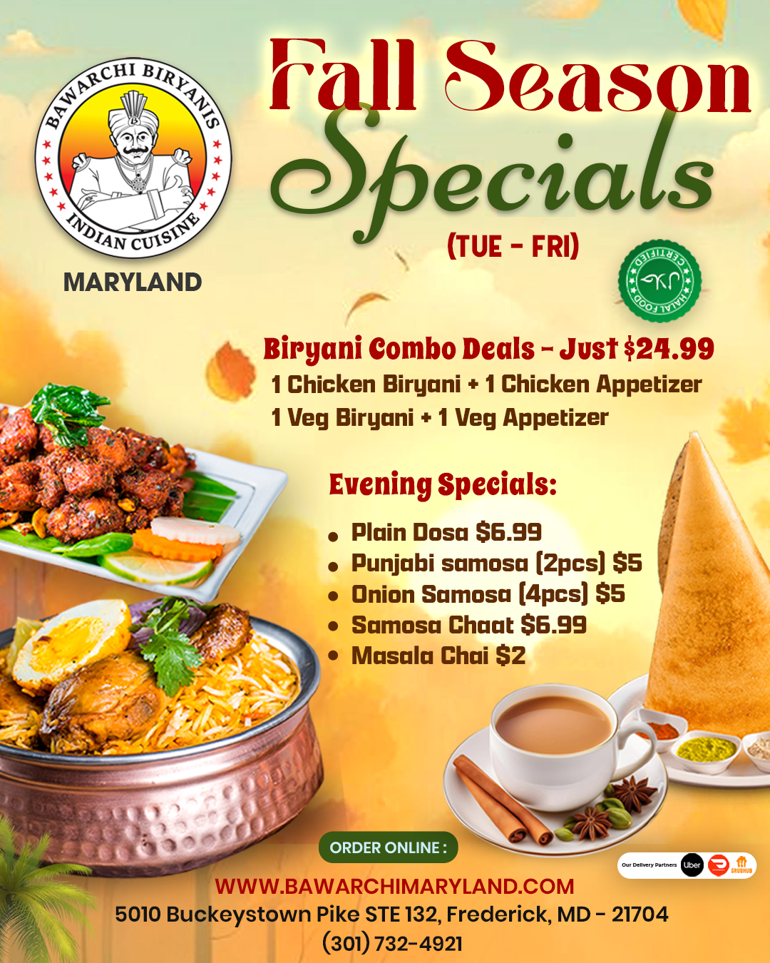 FALL SEASON SPECIALS (TUE-FRI)