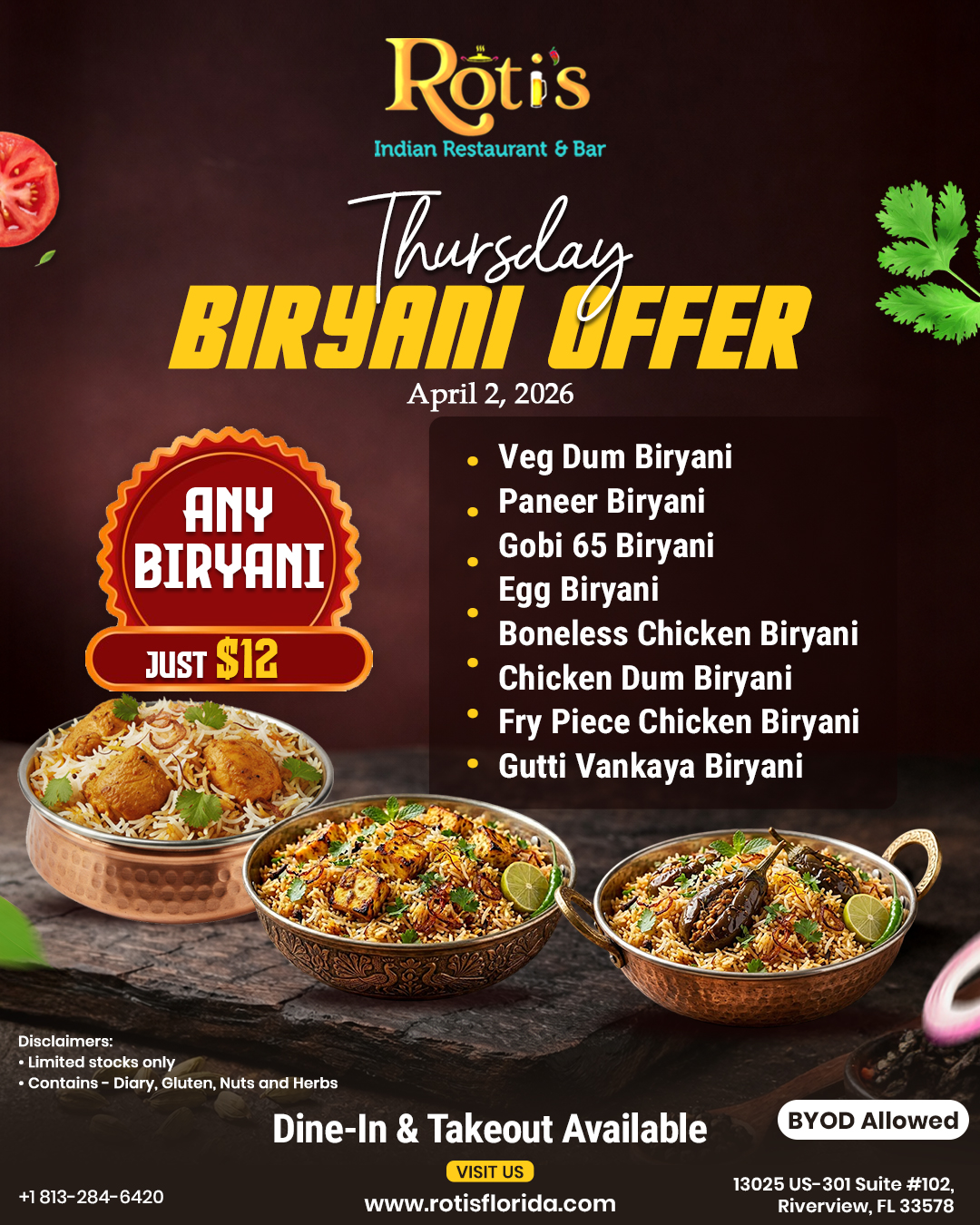 Thursday Biryani Offer - April 02