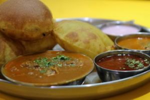 Puri with Chicken Curry