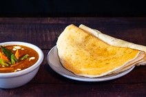 Amaravati Special Dosa with Chicken Curry