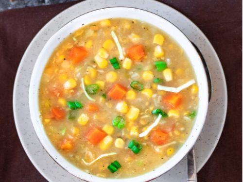 Veg sweet corn soup