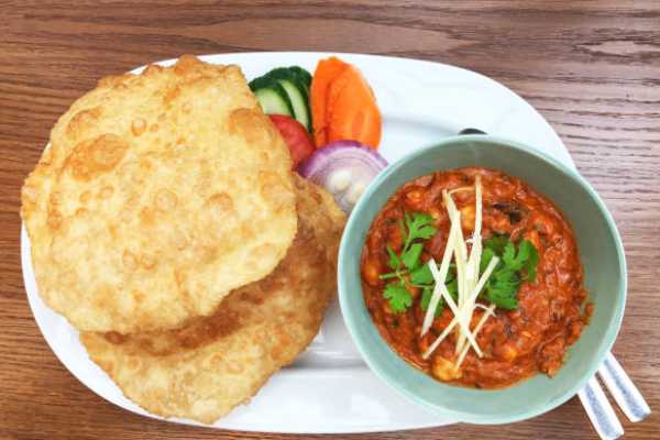 Chole Batura Combo (two pieces of samosa)