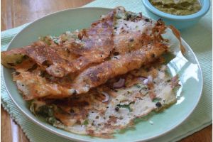 Onion Chilly Ravva Dosa