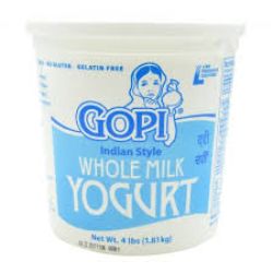 Gopi Whole Milk Yogurt 4 lbs