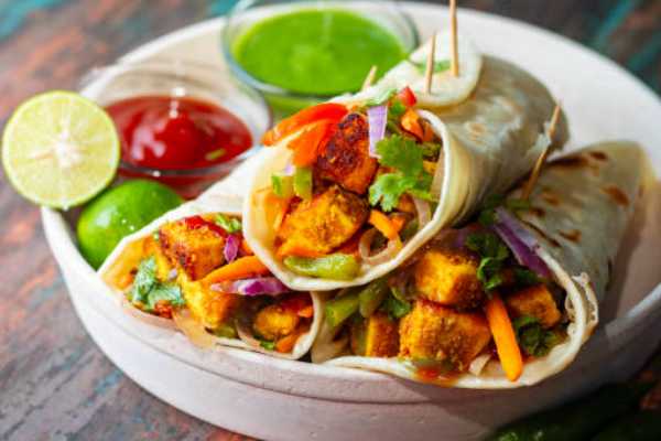 Paneer Tikka Kebab Wrap