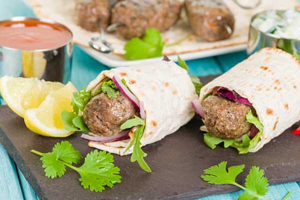 Lamb Sheek Kebab Wrap