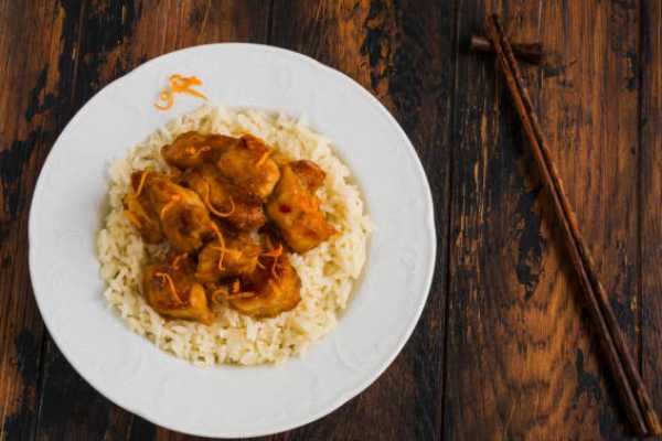 Orange Chicken With Plain Rice