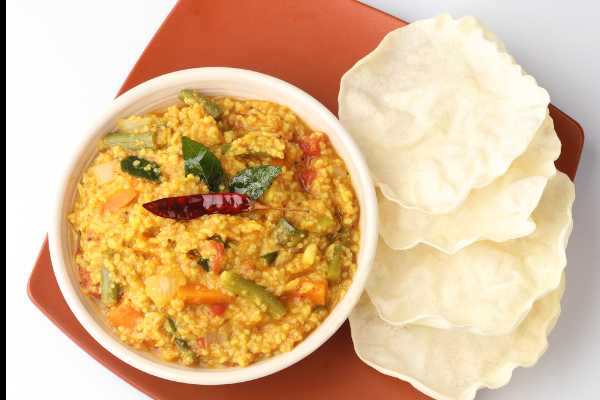 Sambar Rice with Papad