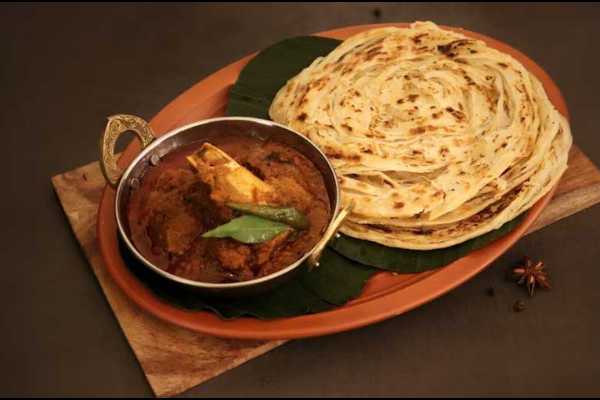Paratha with Mutton Curry