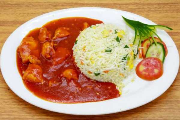 Chicken Manchuria ( Wet ) with Rice