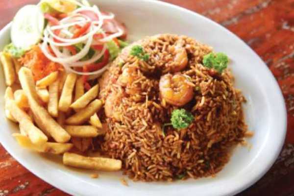 Fried rice with French fries
