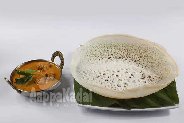 AAPPAM WITH CHICKEN CURRY 