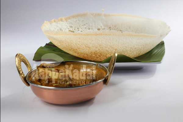 AAPPAM WITH GOAT CURRY 