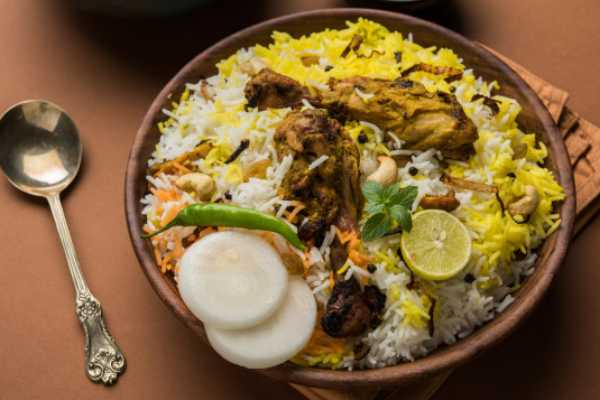 Chicken biryani.