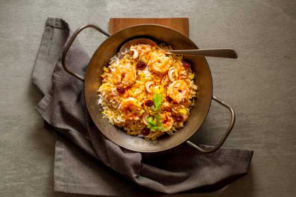 Hyderabadi Shrimp Biryani
