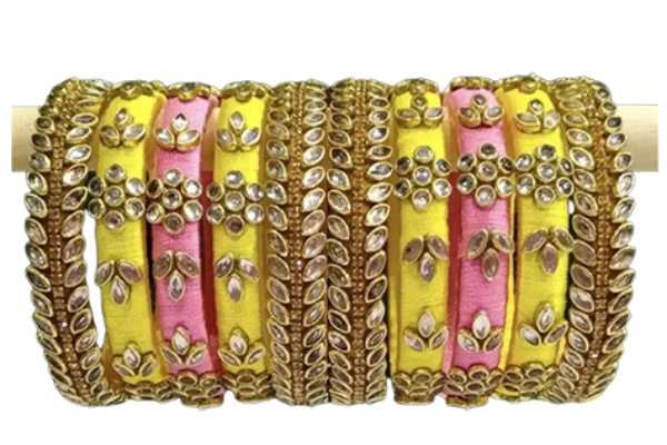 Yellow and Pink Bangles