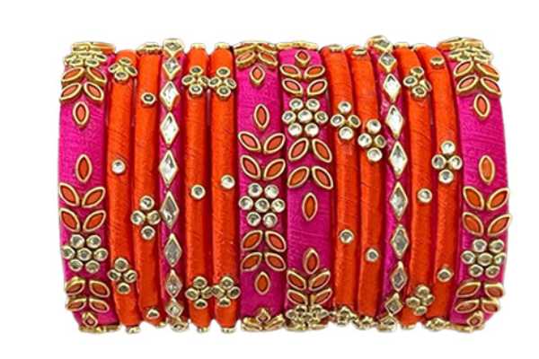 Pink and Orange Bangles Combo