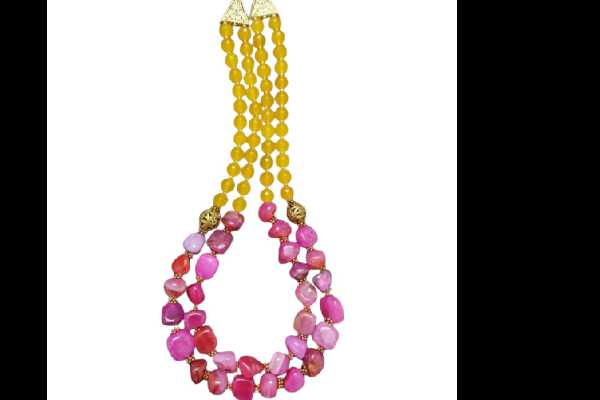 Yellow and Pink Beads Chain