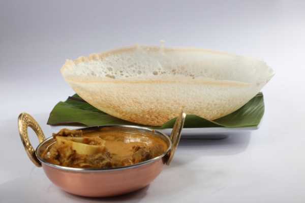 AAPPAM WITH GOAT CURRY