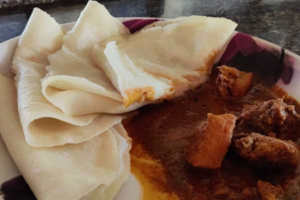 Kal Dosai(2) with Goat Masala