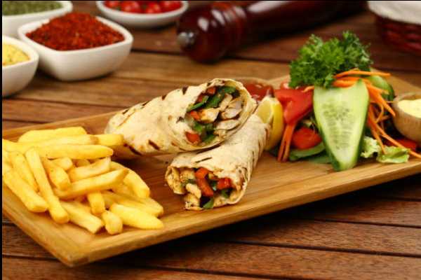 Crispy Chicken Tender & Bacon Wrap & Fries