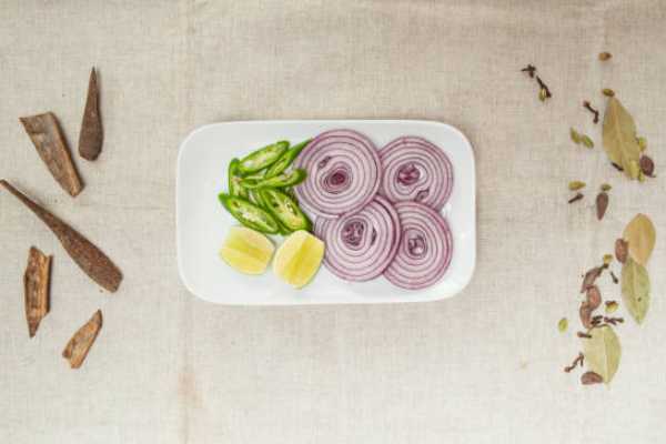 Raw Onions , Green Chillies & Lemon 