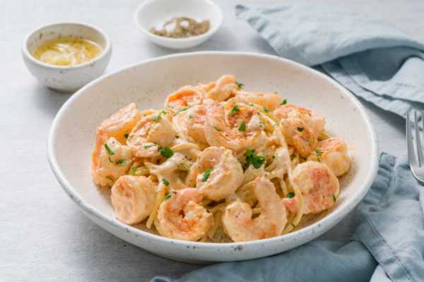 Fettuccini Alfredo with Shrimp