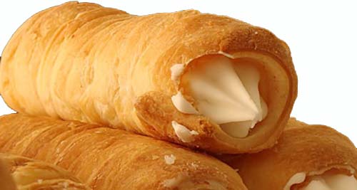 cake cream cashew cheese mixed cream cream of and with almonds rolls roll a puff with filled