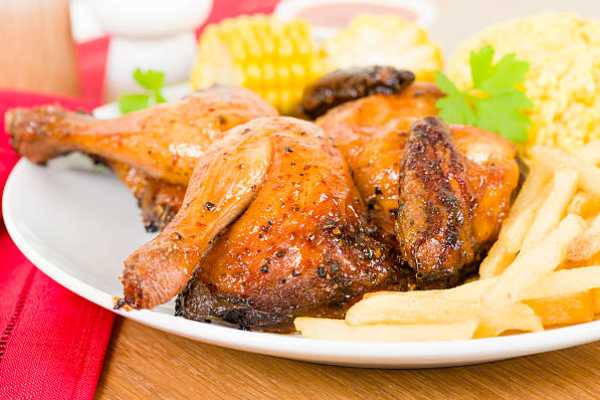 Whole Cornished Hen Stuffed with Egg