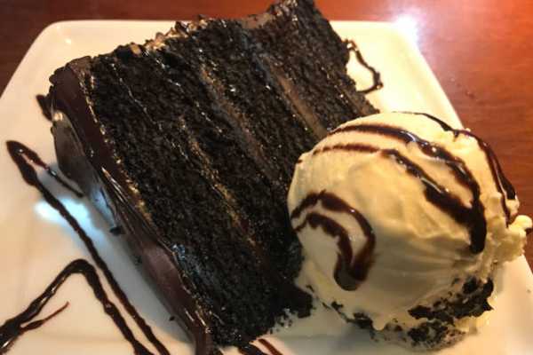 Hot Chocolate Cake with Vanilla Ice Cream