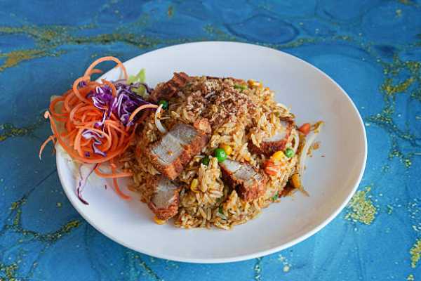 Schezwan Street Garlic Chicken Fried Rice