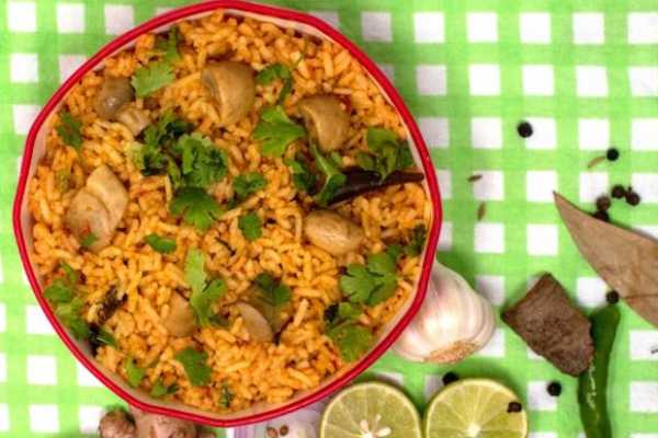 Mushroom Pepper Pulav