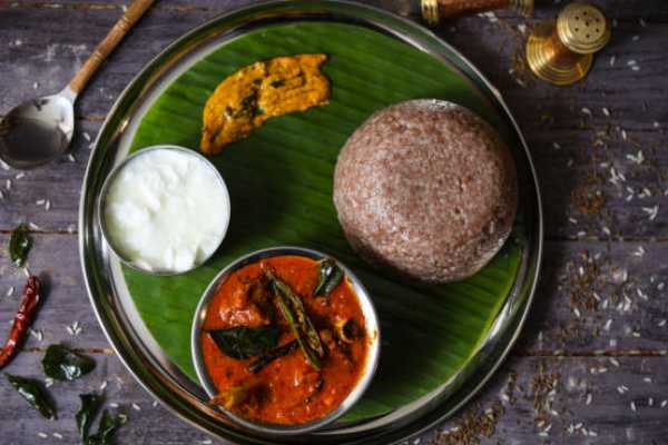 Ragi sangati with chicken curry