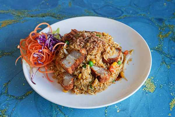 Schezwan Street Garlic Chicken Fried Rice