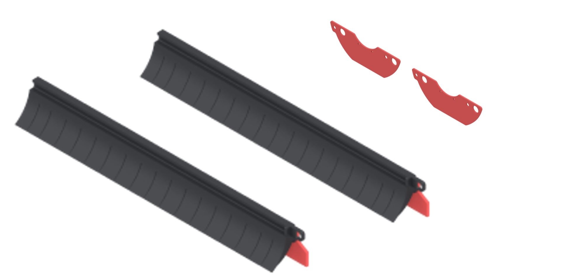 Roll brush rear rubber kit(RED) - #PR-PDU-576B