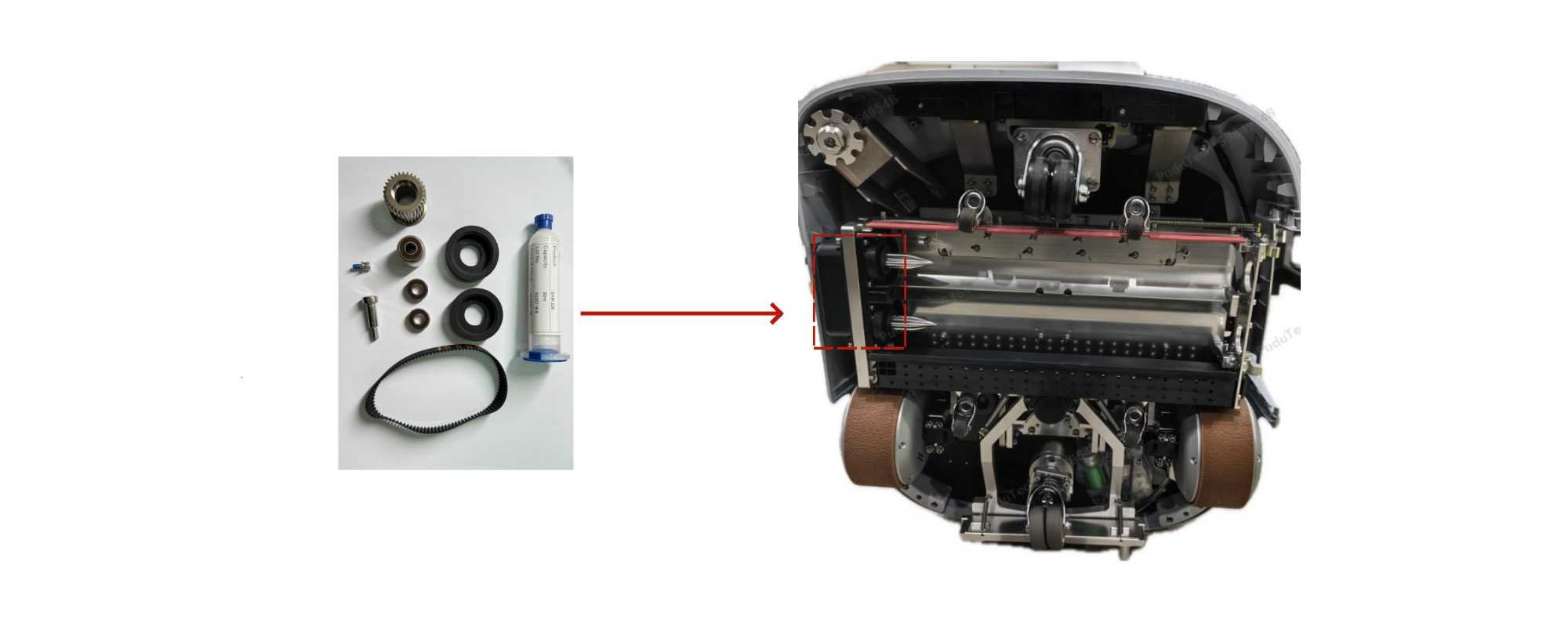 Internal Kit of the Roller Brush Drive Box  (including grease) - #PR-PDU-452C