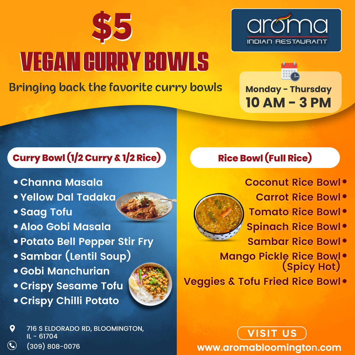 $5 Vegan Curry Bowls