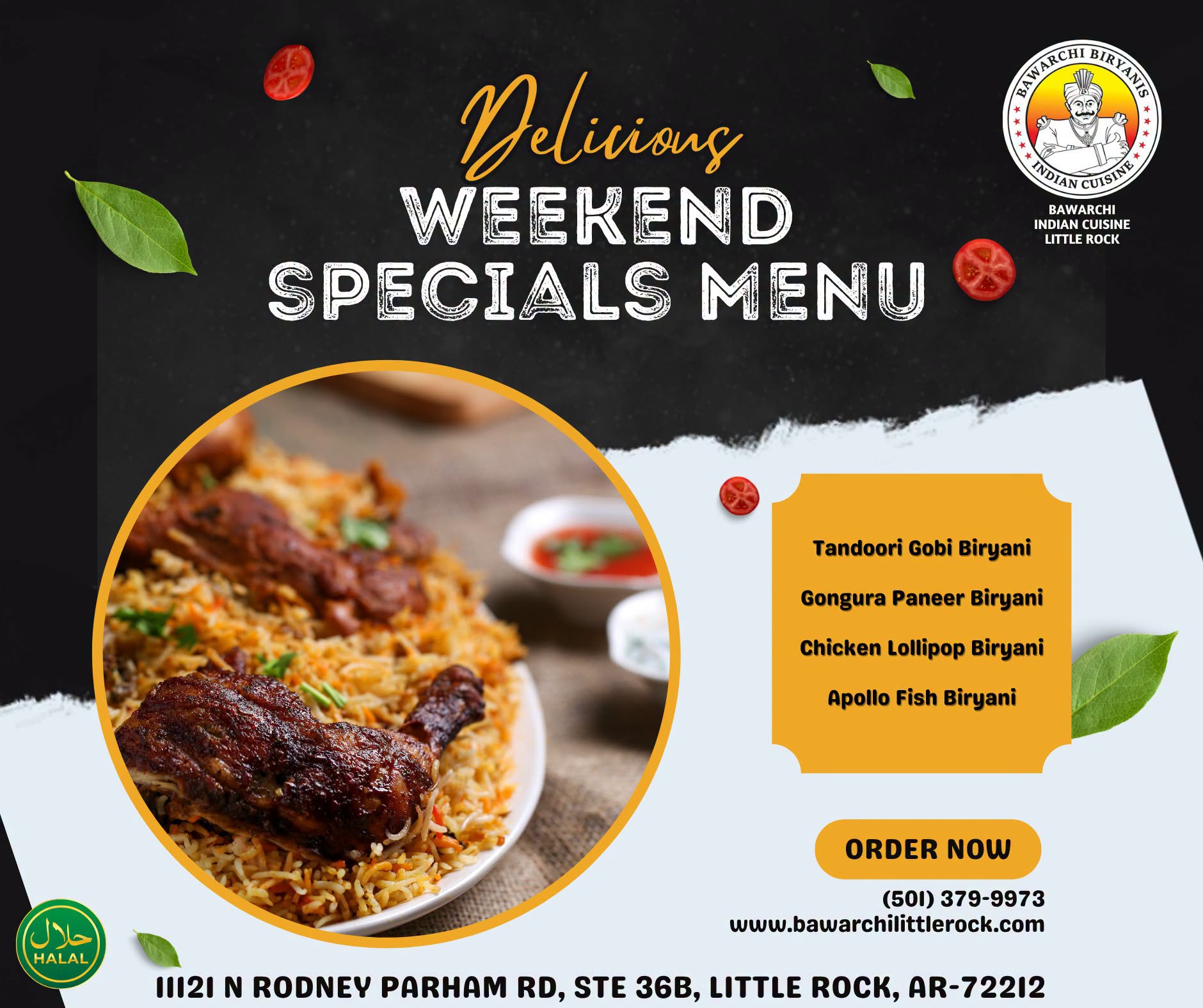 Weekend Specials Menu