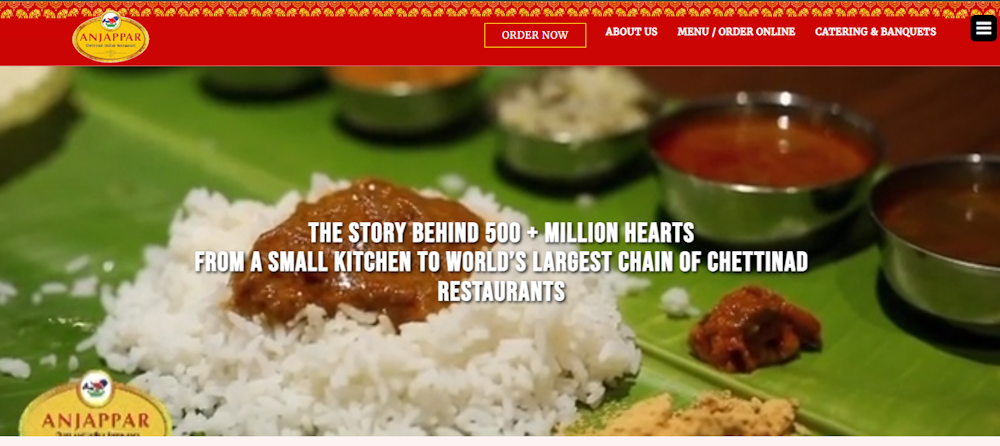 Anjappar Plano homepage