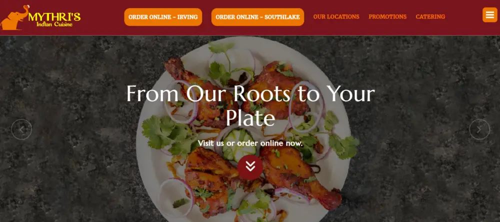 Mythri's Indian Cusine Home page