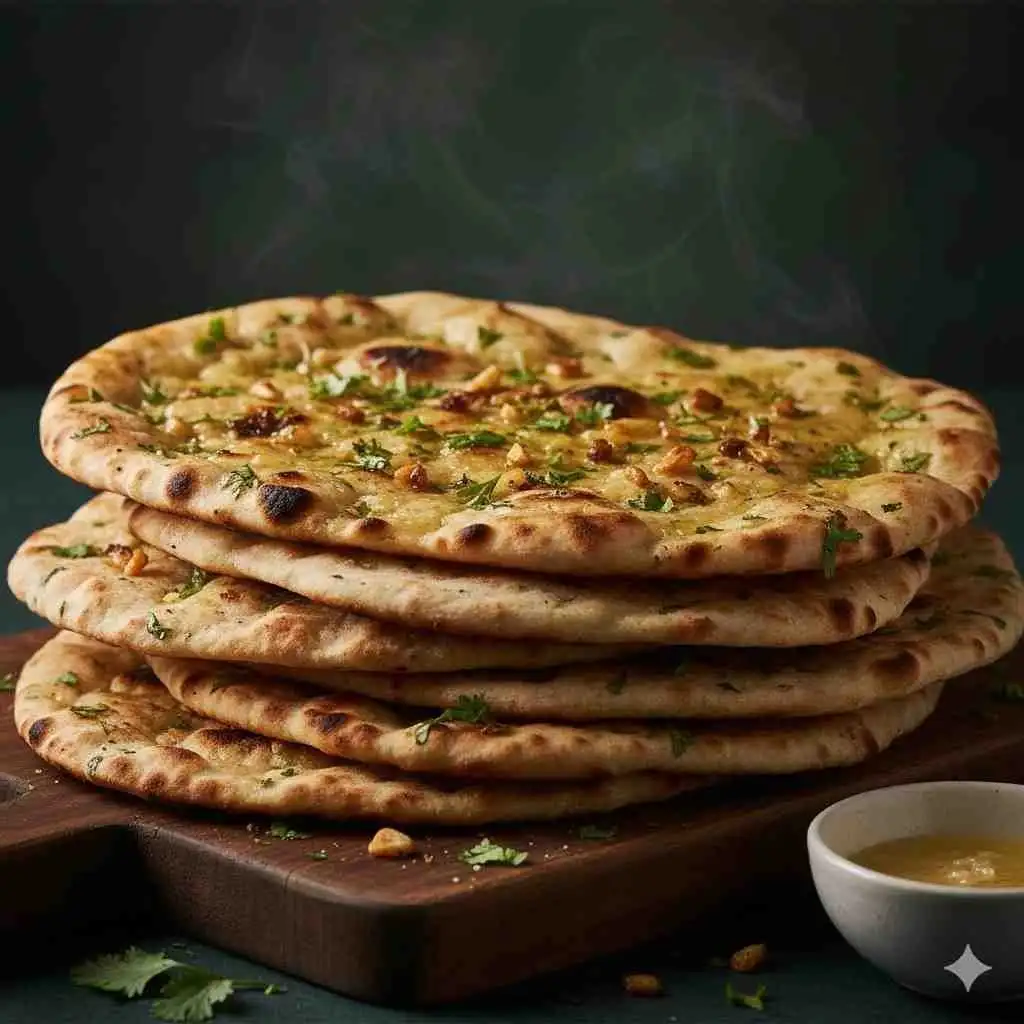 Garlic naan bread at Biryaniz Indian Cuisine