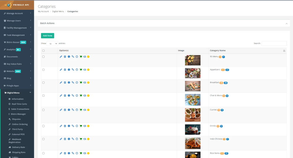 Bistrostack category Screen