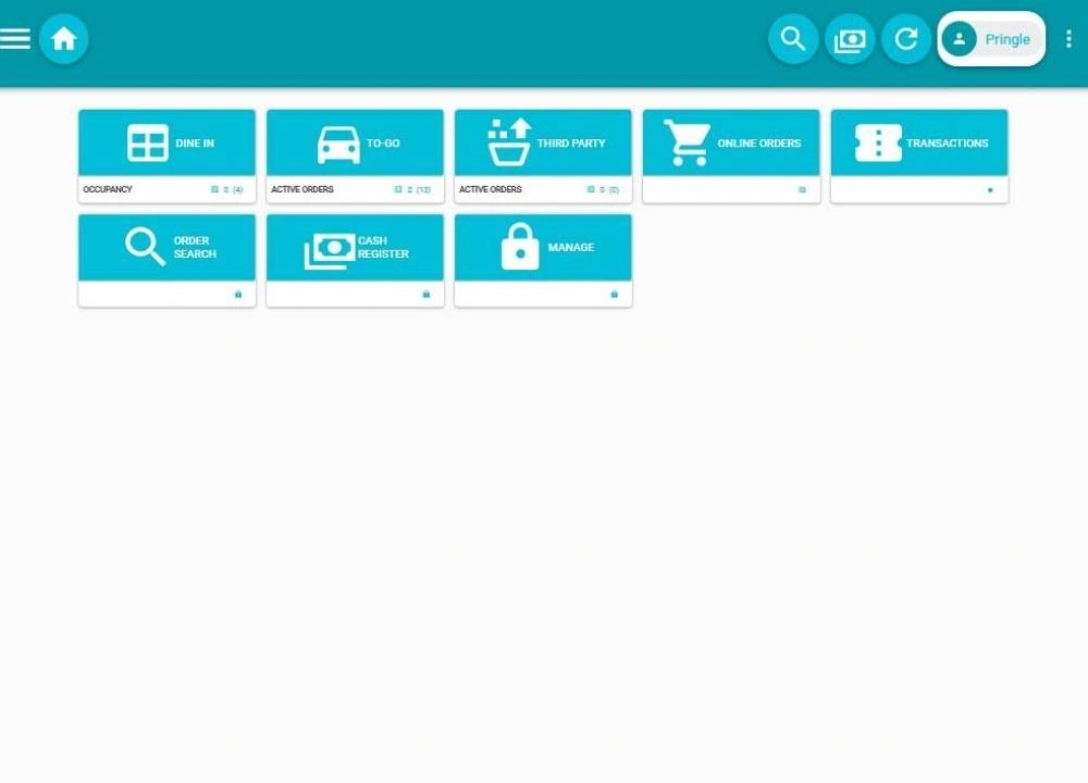 Bistrostack POS screen 