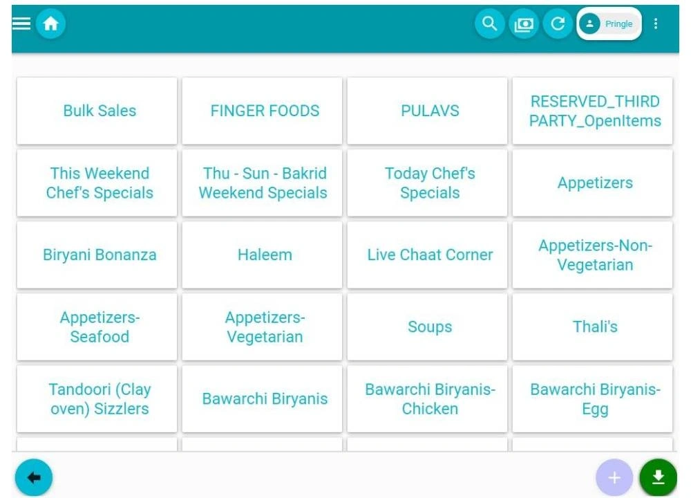 Bistrostack POS screen